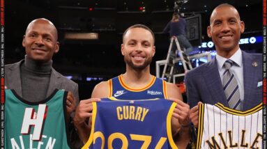 Steph Curry Gets a Special Jerseys From Ray Allen & Reggie Miller after Breaking 3-Point Record 🐐 🔥
