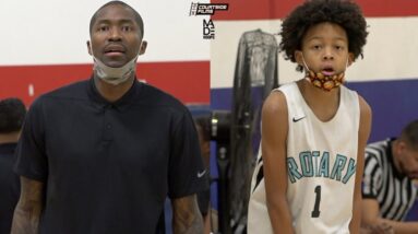 JAMAL CRAWFORD'S 6th GRADE SON HAS A STRAP!! Crossover Coaches JJ at the MADE Hoops Winter Circuit!