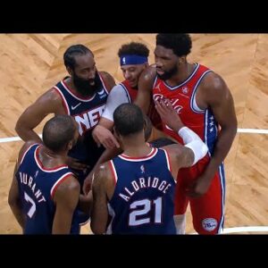 KD tryna fight Joel Embiid cuz he talked some sh*t after hitting a dagger