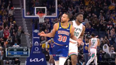 Steph Curry was 0-9 FG, shot this from deep and didn’t watch the ball go in 👌