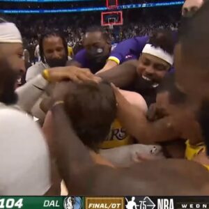 🚨 AUSTIN REAVES GAME-WINNING 3 IN OT HAS LEBRON AMAZED! 🥶