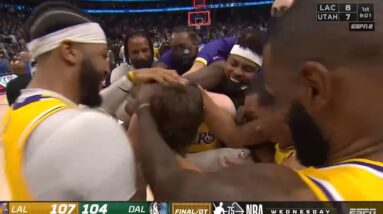 🚨 AUSTIN REAVES GAME-WINNING 3 IN OT HAS LEBRON AMAZED! 🥶
