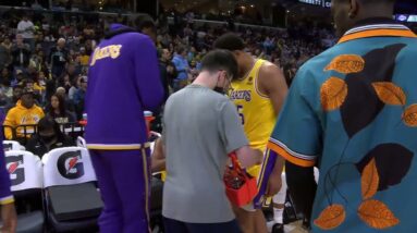 Anthony Davis Got Blocked Twice In A Row And Then Got Injured..