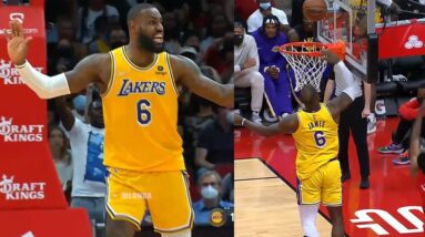 LeBron has never been so excited to point out that he didn't block a shot
