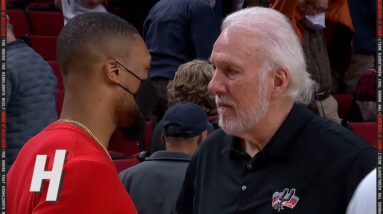 Damian Lillard & Gregg Popovich Share a Moment After the Game!