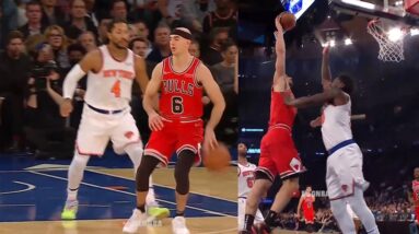 Alex Caruso behind the back pass for a Vucevic dunk over Julius Randle 👌