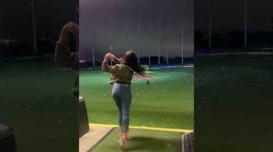 Girl Has A SWING On Her at TopGolf 👀🔥 #shorts
