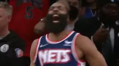 Harden's HYPED REACTION To His Huge Putback Jam 😏