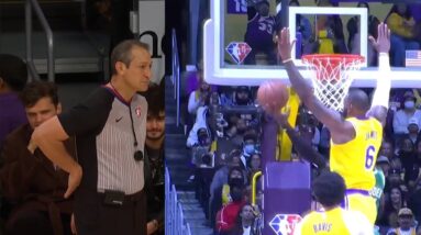 LeBron James Ran The Entire Length Of The Court After The Ref Called His Block A Foul😂😂