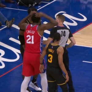Joel Embiid Got Technical Foul For Touching His Head...