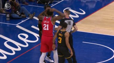 Joel Embiid Got Technical Foul For Touching His Head...