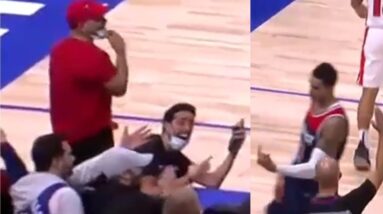 Kyle Kuzma gives the middle finger to a Pistons fan 😀