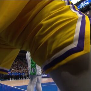 LeBron falls into cameraman 🤨💀 #shorts