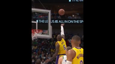 LeBron shows off unreal jump for the block 😳 #shorts