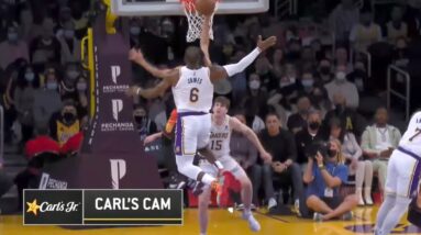 LeBron Skies In For EMPHATIC BLOCK & Gives Mutombo Finger Wag!