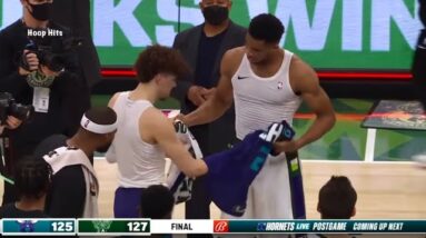 Giannis & LaMelo Ball Swapped Jerseys After MVP Performances & Game Winner🤝