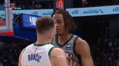 Luka Doncic jawing with Claxton is hilarious 👌