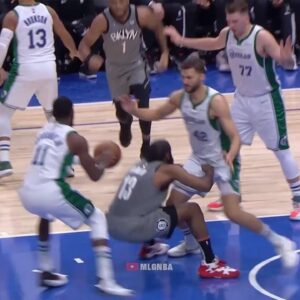 James Harden headbutts Kleber and Kleber gets a foul for it 😂