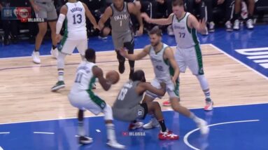 James Harden headbutts Kleber and Kleber gets a foul for it 😂