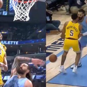 Horton-Tucker tries to flex and then runs into a brick wall in Steven Adams