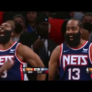 James Harden Didn’t Know How To React After His Once In A Lifetime PUTBACK DUNK😂