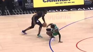 Reggie Jackson made Dennis Schroder sit down right in front of him