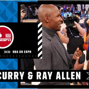 Steph Curry shares a moment with Ray Allen & Reggie Miller 🏆 🎉
