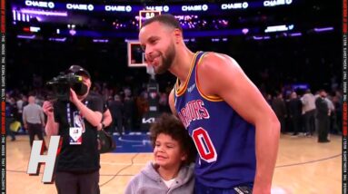 Steph Curry stopped to take a pic with Julius Randle's son 👏