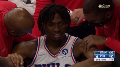 Tyrese Maxey just almost certainly got a concussion after a hard fall