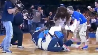 Kevin Durant Tackles Fan After Half-Court Shot! 😲